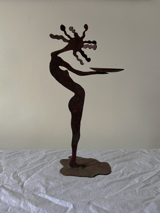 Elegant Metal Paunch Sculpture