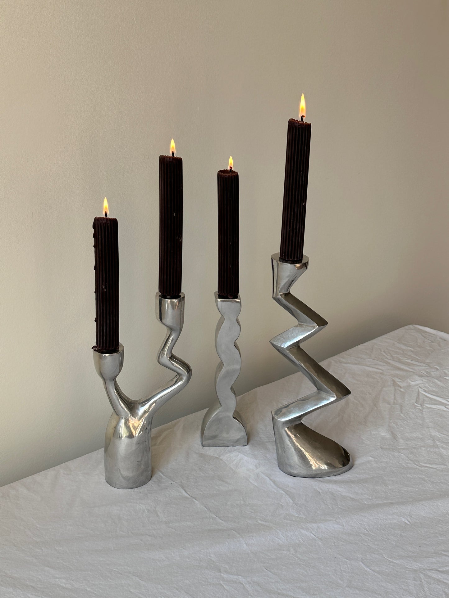 Matthew Hilton 1980s Candle Holder Trio